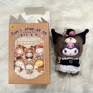 Sanrio Characters Afternoon Tea Kuromi Plush Keychain Charm Top Toy